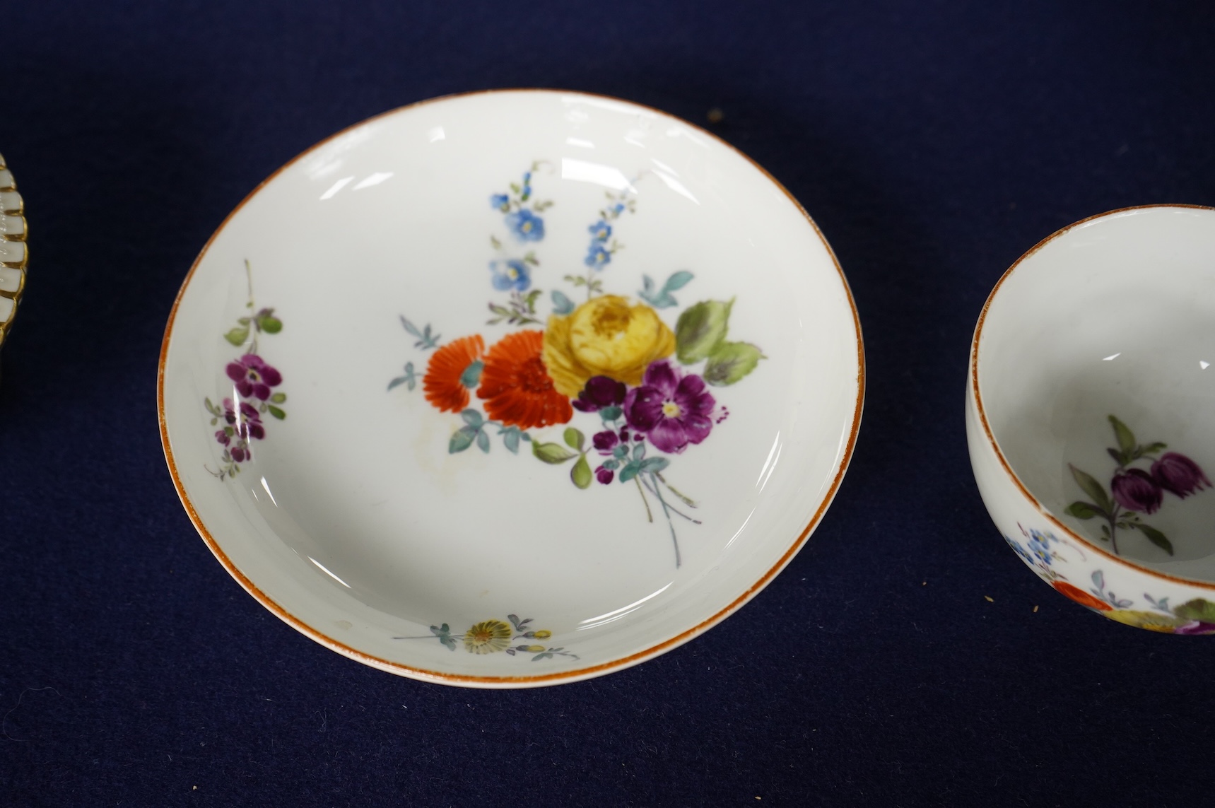 A Meissen Marcolini cup and saucer, 13.5cm diameter.
